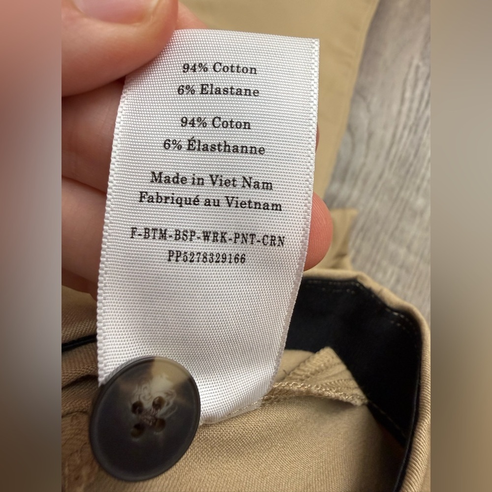 Everlane Womens The Bi-Stretch Work Pants Cornstalk Tan Slim Leg Side Zipper 6 - Picture 7 of 8